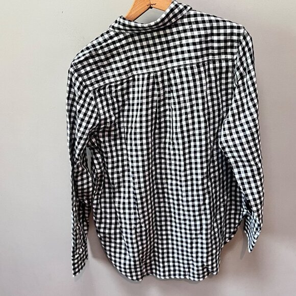 Marine Layer Women's Black and White Checkered Flannel Shirt- Size Small - Picture 3 of 5